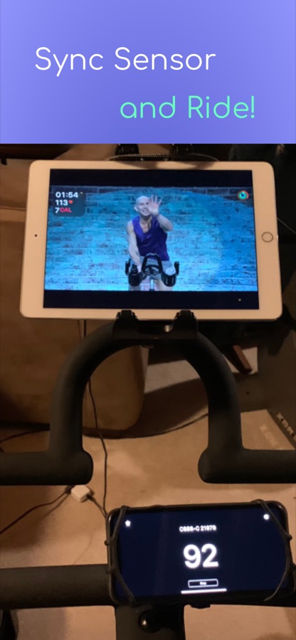My Cadence in use during an indoor cycling session